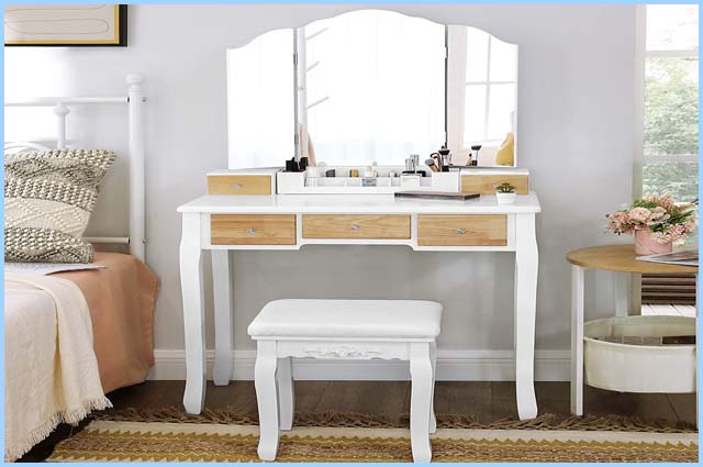 comprar VASAGLE Tocador con Espejo Plegable barato