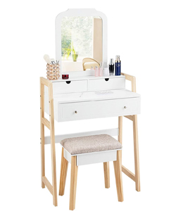 comprar COSTWAY Tocador blanco con Taburete Tapizado barato