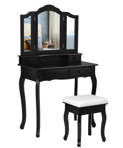 comprar COSTWAY Tocador con Taburete y 4 Cajones barato