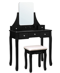 comprar VASAGLE Juego de tocador con espejos sin marco negro barato