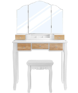 comprar VASAGLE Tocador con Espejo Plegable de madera barato