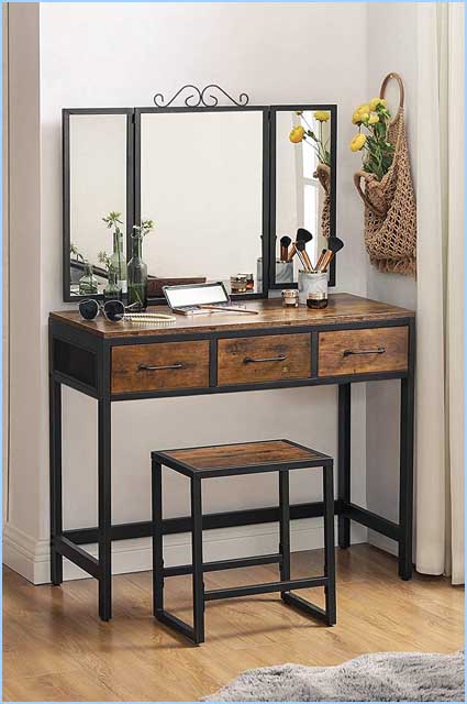 comprar VASAGLE Tocador estilo industrial marrón y negro barato