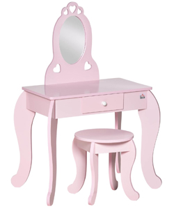 Comprar HOMCOM Tocador Infantil de Madera Tipo Princesa Rosa