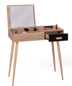 Comprar IDMarket Tocador escandinavo Lisa Espejo plegable haya y Negro