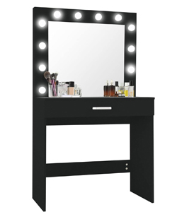 Comprar Makika LED Tocador Maquillaje con Espejo Holywood negro