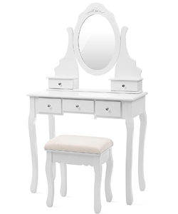 Comprar SONGMICS Tocador con Espejo, Taburete y 5 Cajones