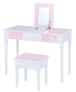 Comprar Teamson Kids Kate Tocador Rosa y Blanco para Niños con espejo abatible