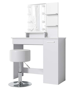 Comprar Vicco Tocador con iluminación Hollywood LED y Taburete Julia