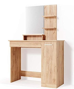 comprar Vicco Tocador madera roble Dorado con cajonera y baldas Julia