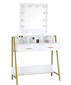 Comprar WOLTU Mesa Tocador Hollywood con estantes y cajones