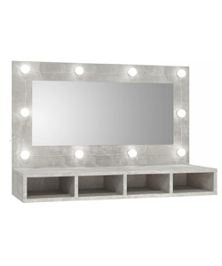 Comprar vidaXL Tocador flotante gris hormigón con espejo Hollywood