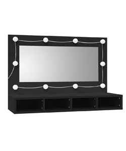 Comprar vidaXL Tocador flotante negro con espejo Hollywood