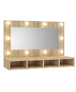 Comprar vidaXL Tocador flotante roble con espejo Hollywood